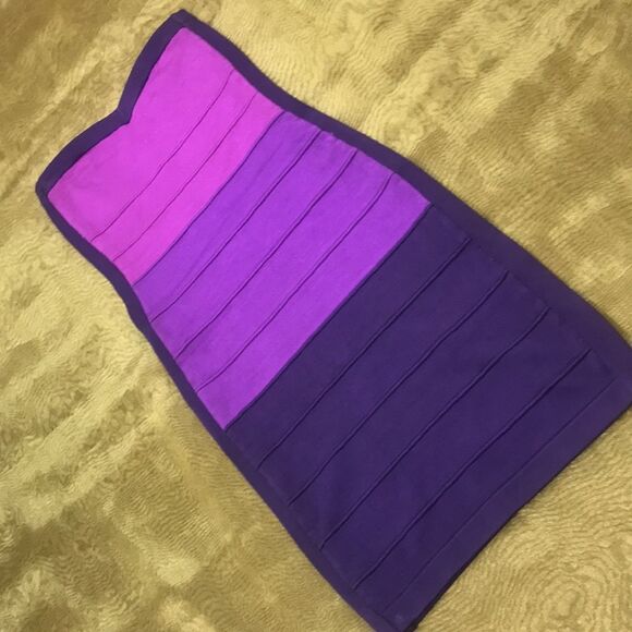 Multi Purple Bondage Dress | Bebe - Picture 3 of 12